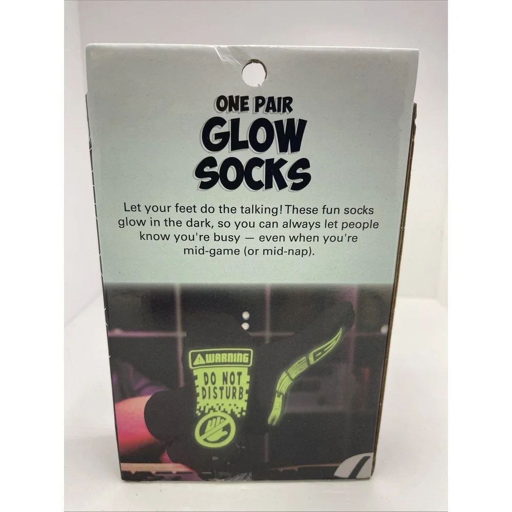 Glow In The Dark Socks‎ 1 Pair 1 Size Fits Most Funny Gag Gift White Elephant